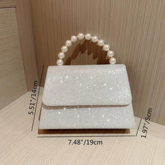 Elegent Sequin Glitter Clutch with Metal Chain Handle