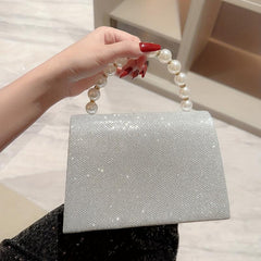 Elegent Sequin Glitter Clutch with Metal Chain Handle