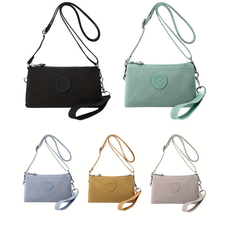 Zipper Wristlet Crossbody Bag Nylon Lightweight Messenger Bag