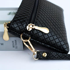 Argyle Embossed Clutch Bag Square Handbags Women's Zipper Wrist Purses