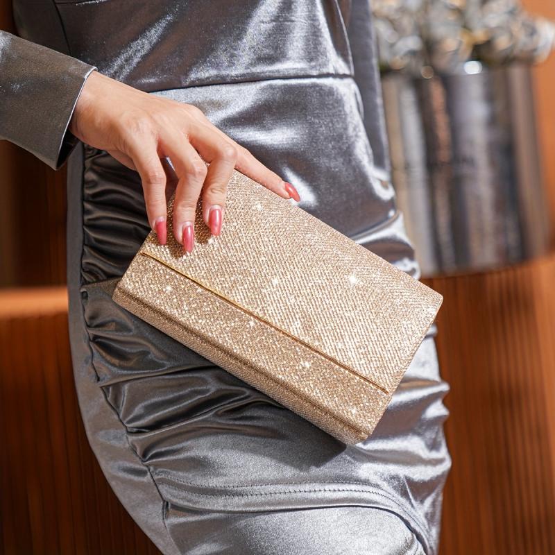 Glitter Sequins Clutch Wallet Classic Purse For Party Women's Evening Bag