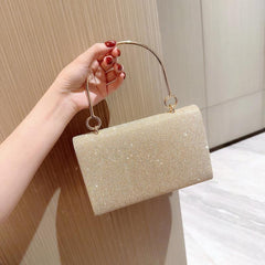 Metal Chain Flap Clutch Elegant Evening Bag