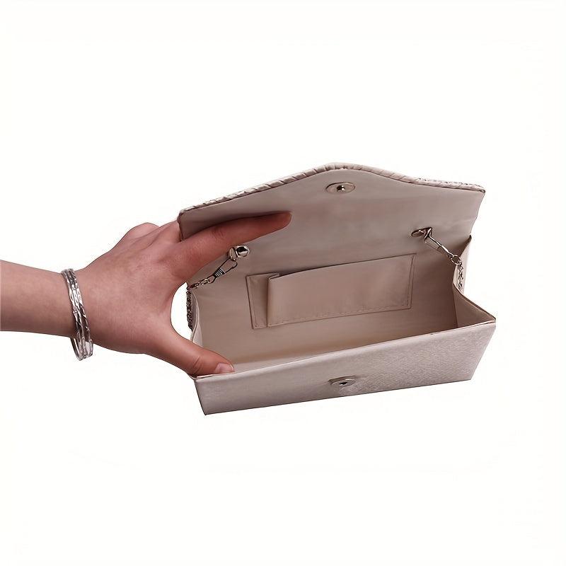 Rhinestone Decor Folding Clutch Envelop Bag