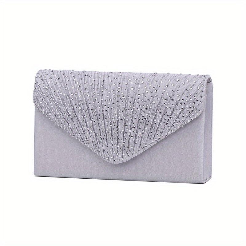Rhinestone Decor Folding Clutch Envelop Bag