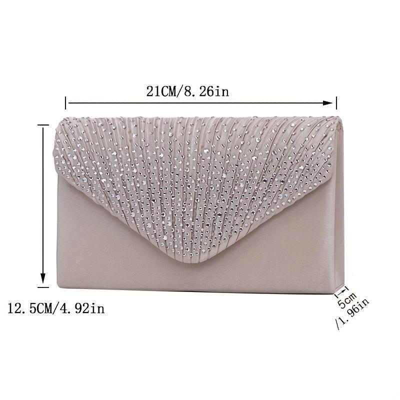 Rhinestone Decor Folding Clutch Envelop Bag