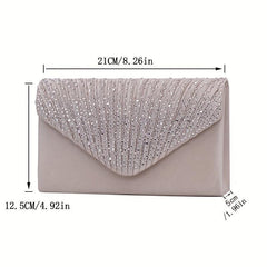 Rhinestone Decor Folding Clutch Envelop Bag