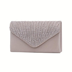 Rhinestone Decor Folding Clutch Envelop Bag