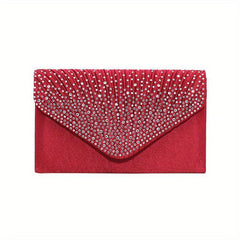 Rhinestone Decor Folding Clutch Envelop Bag