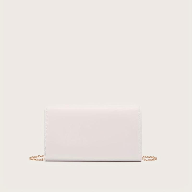Metal Detail Crossbody Bag Square Shoulder Clutch Purse
