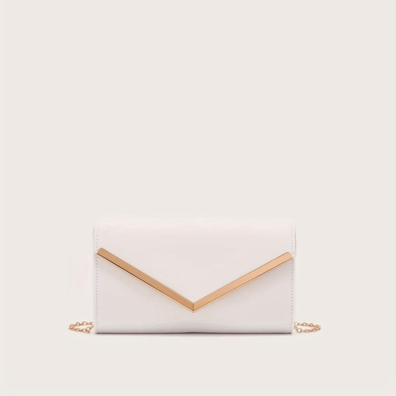 Metal Detail Crossbody Bag Square Shoulder Clutch Purse