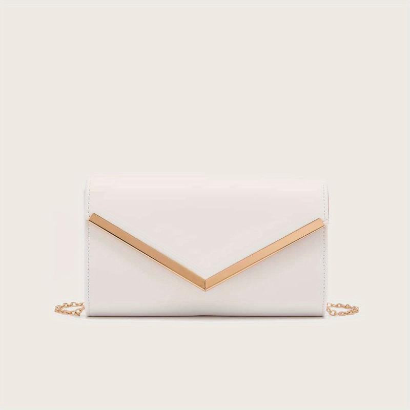 Metal Detail Crossbody Bag Square Shoulder Clutch Purse