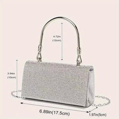 Rhinestone Glitter Dacron Clutch Dinner Evening Bag