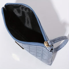 Retro Crocodile Pattern Clutch Bag PU Leather Wallet ID Card Organizer