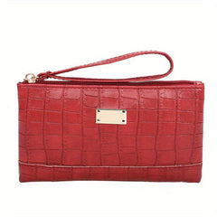 Retro Crocodile Pattern Clutch Bag PU Leather Wallet ID Card Organizer