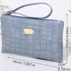 Retro Crocodile Pattern Clutch Bag PU Leather Wallet ID Card Organizer
