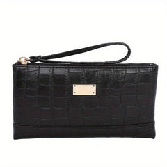 Retro Crocodile Pattern Clutch Bag PU Leather Wallet ID Card Organizer
