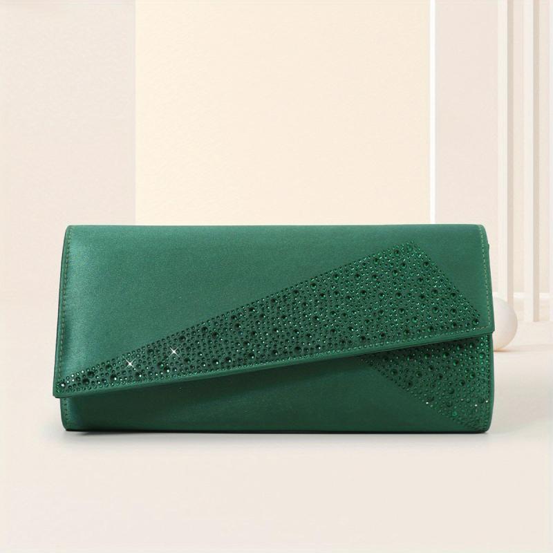 Rhinestone Decor Banquet Flap Clutch Evening Bag