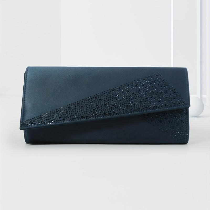 Rhinestone Decor Banquet Flap Clutch Evening Bag