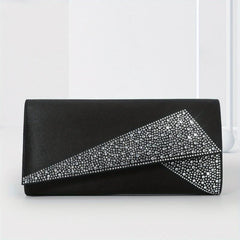 Rhinestone Decor Banquet Flap Clutch Evening Bag