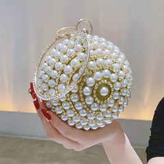 Faux Pearl Evening Bag Rhinestone Handbags Clutch Purse Wedding Prom Party