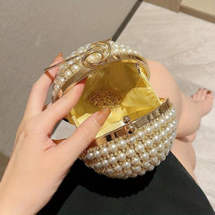 Faux Pearl Evening Bag Rhinestone Handbags Clutch Purse Wedding Prom Party