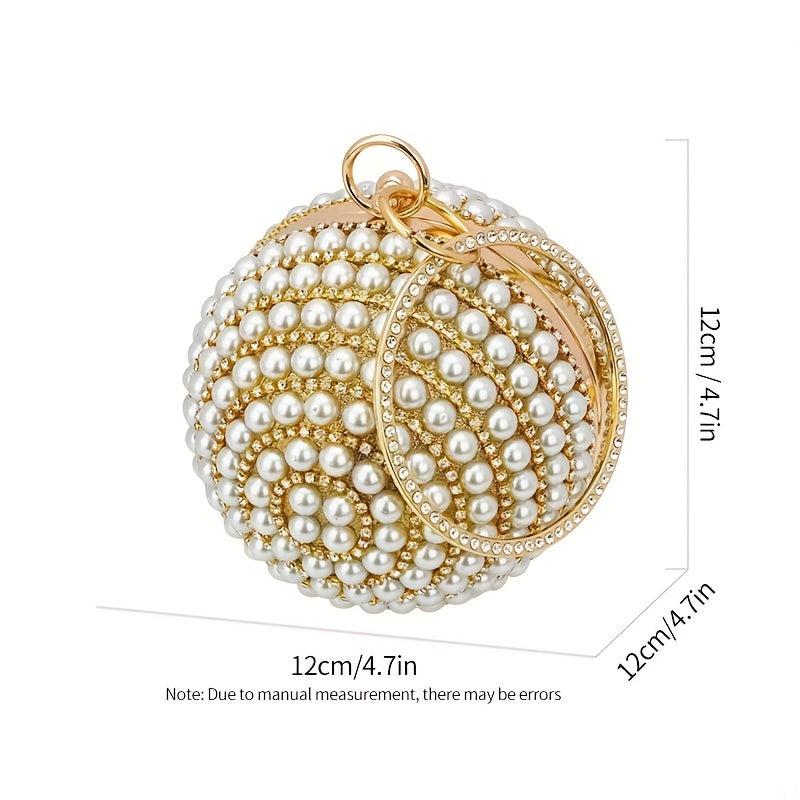 Faux Pearl Evening Bag Rhinestone Handbags Clutch Purse Wedding Prom Party