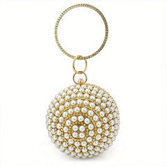 Faux Pearl Evening Bag Rhinestone Handbags Clutch Purse Wedding Prom Party