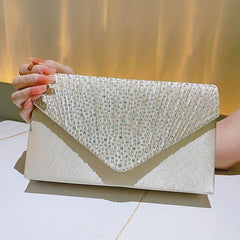 Rhinestone Flap Clutch Chain Crossbody Bag Cocktail Shoulder Purse