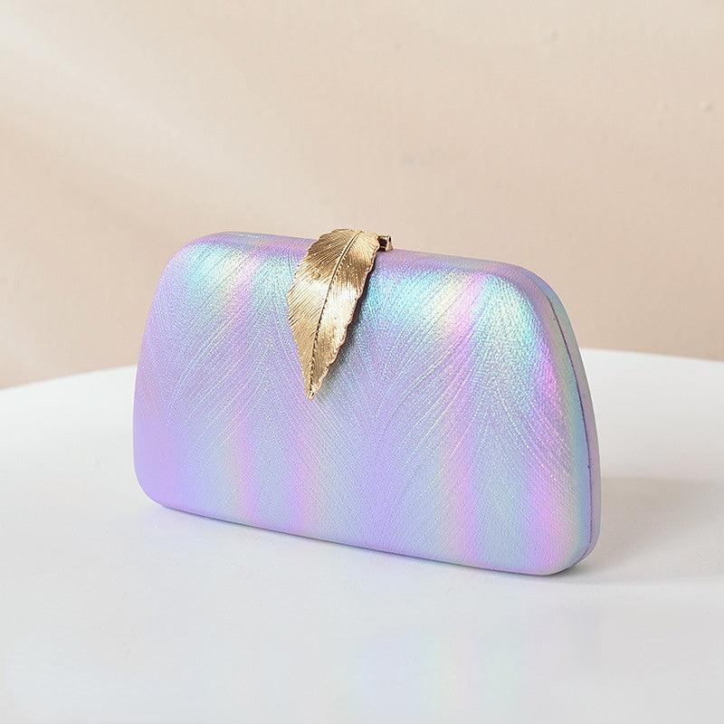 Metal Leaf Ombre Clutch Purse Evening Bag