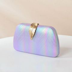 Metal Leaf Ombre Clutch Purse Evening Bag