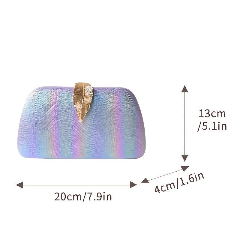 Metal Leaf Ombre Clutch Purse Evening Bag