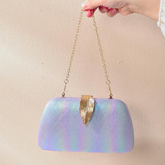Metal Leaf Ombre Clutch Purse Evening Bag