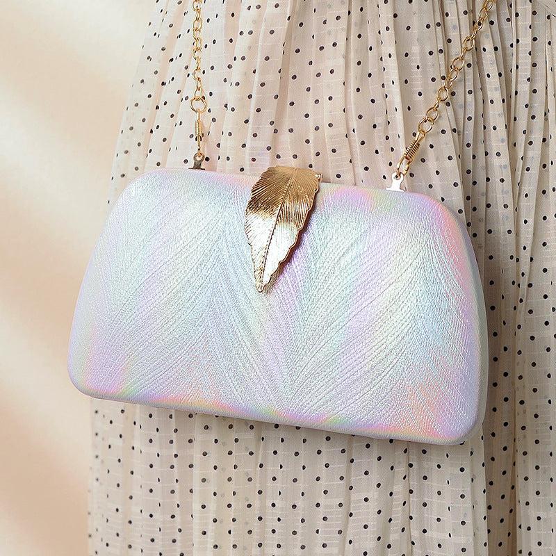 Metal Leaf Ombre Clutch Purse Evening Bag