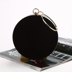 Velvet Round Evening Bag Top Ring Clutch Purse Women's Banquet Handbags