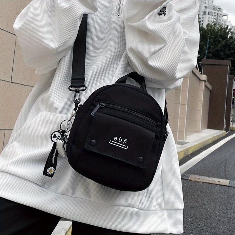 Men's Nylon Crossbody Bag Harajuku Shoulder Bag Multifunctional Lightweight