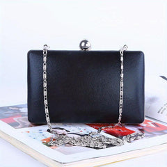Metal Decor Evening Bag Fabric Clutch Purse for Party Wedding