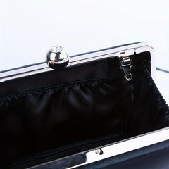 Metal Decor Evening Bag Fabric Clutch Purse for Party Wedding
