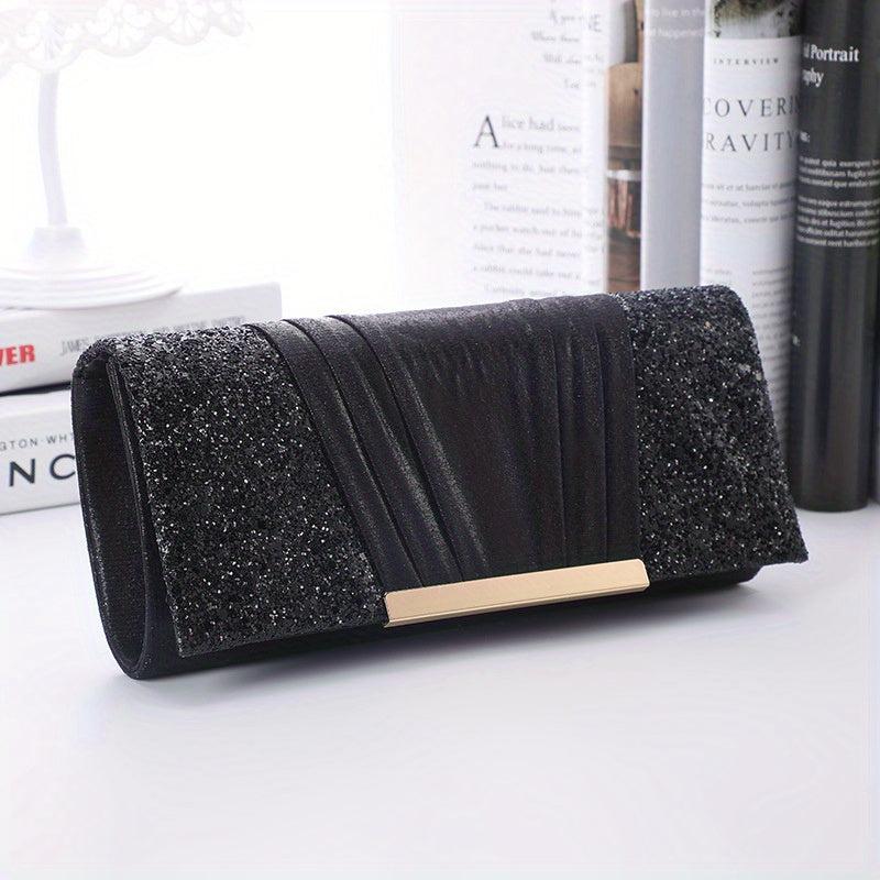 Sequin Evening Bag Glitter Clutch Handbag Chain Wedding Prom
