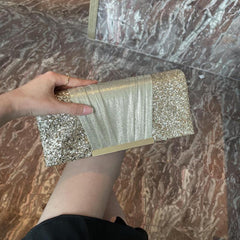 Sequin Evening Bag Glitter Clutch Handbag Chain Wedding Prom