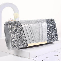 Sequin Evening Bag Glitter Clutch Handbag Chain Wedding Prom