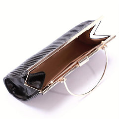 Glitter Ruched Evening Handbag Top Ring Clip Purse Clutch