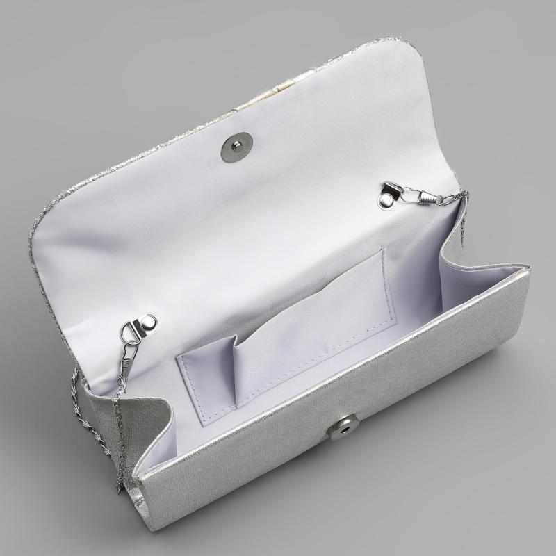 Glitter Evening Clutch Bag Chain Crossbody Bag for Party Wedding
