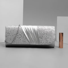 Glitter Evening Clutch Bag Chain Crossbody Bag for Party Wedding