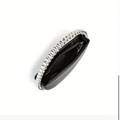 Rhinestone Round Ring Evening Bag Clutch Purse for Party Prom Wedding