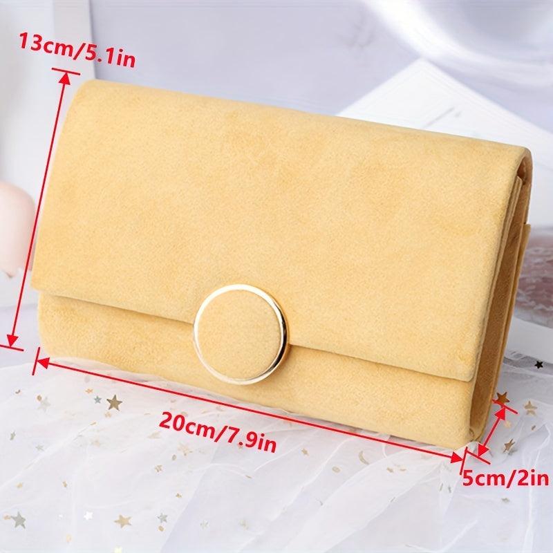 Plush Metal Chain Clutch Elegant Textured Flap Purse Evening Bag