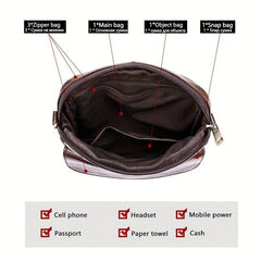 Men's Casual Cowhide Messenger Bag Leather Shoulder Bag