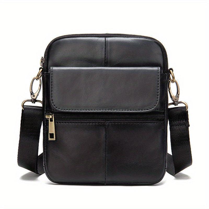 Men's Casual Cowhide Messenger Bag Leather Shoulder Bag