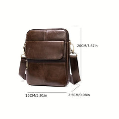 Men's Casual Cowhide Messenger Bag Leather Shoulder Bag
