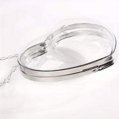 Clear Acrylic Heart Shaped Evening Bag Chain Wedding Purse Clutch Bag