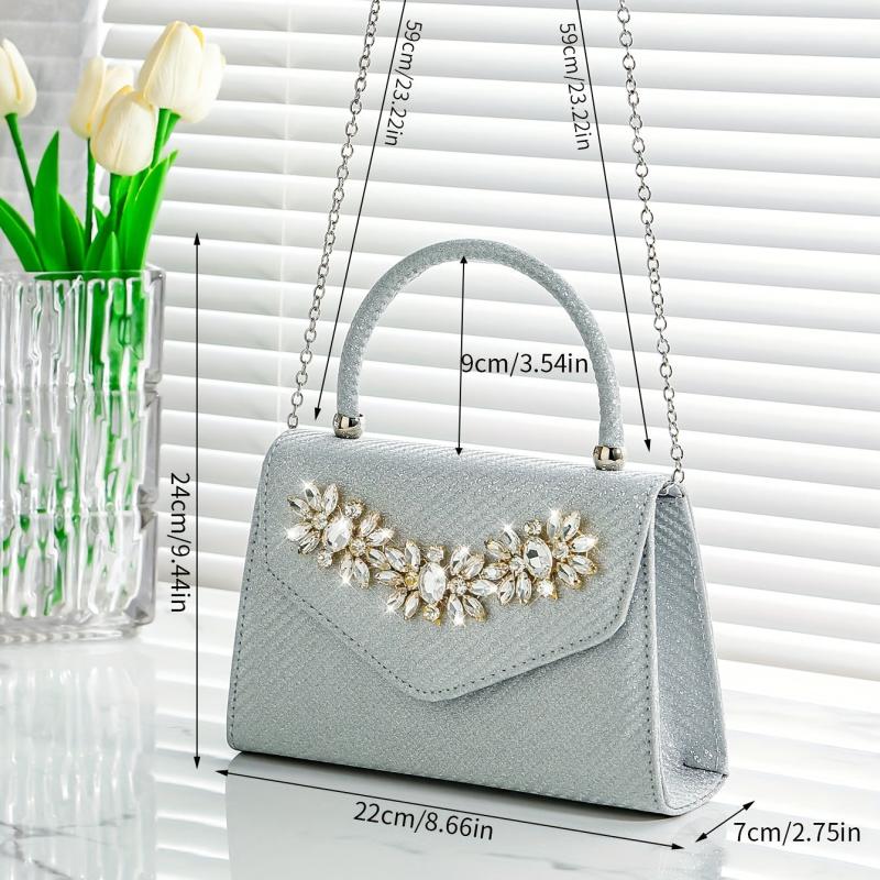 Bling Chain Clutch Handbag Prom Evening Bag